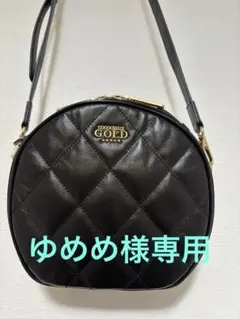 ココセリュックスゴールド・ダイヤモンドレザー ラウンド2way黒 