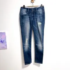 ブラックオーキッド ダメージ 加工デニム パンツ
