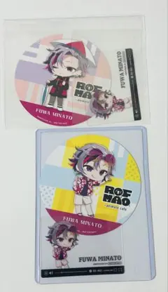 不破湊 ろふまお アニメイトカフェ コースター✖️2、アクリルカード✖️2