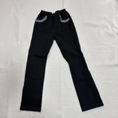 【極美品】クラウンバンビ　ダークグレー ストレートパンツ レース装飾付きのサムネイル
