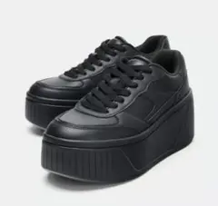 ZARA プラットフォームスニーカー 38 ブラック