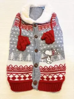 ペットパラダイス スヌーピー ノースリーブグレーニット犬服 SMサイズ