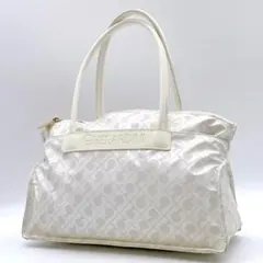 ✨良品 GHERARDINI ゲラルディニー ハンドバッグ ナイロン 総柄 白 
