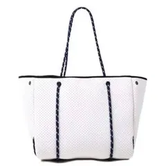 トートバッグ 白 防水加工 スナップボタン付き 大容量 軽量 洗濯可能