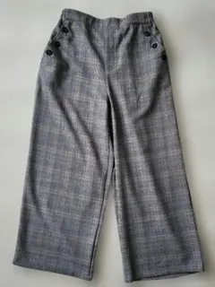 ワイドパンツ  ウエストゴム M チェック
