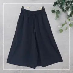 【ショコラフィネローブ】リネンガウチョパンツ(F)ワイドパンツ　イージーパンツ