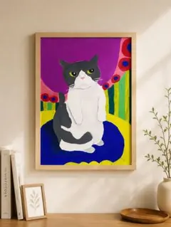 手描き原画 かわいい猫ちゃん 水彩画 オリジナル 一点もの インテリア 手描き原画 かわいい猫ちゃん 水彩画 オリジナル 一点もの インテリア