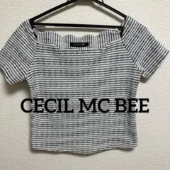 CECIL McBEE セシルマクビー 半袖カットソー 千鳥格子柄 オフショル