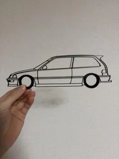 EFシビック 環状族 車のシルエット型デザインオブジェ　1:18サイズのサムネイル