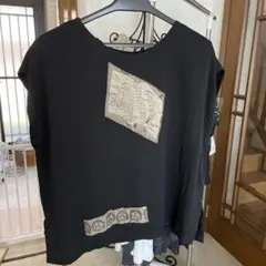 KEIKO ORIGINAL 黒 半袖シャツ アートパッチ