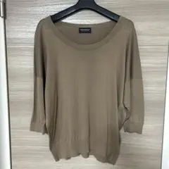 JOHN SMEDLEY ブラウン 五分袖コットンニット Sのサムネイル