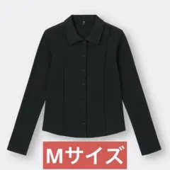 GU リブポロカーディガンQ ブラック 黒 Mサイズ