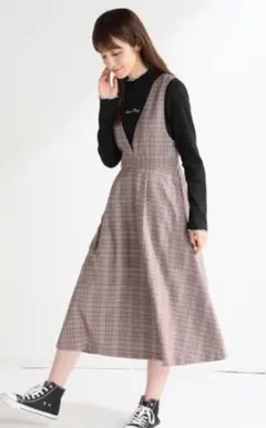 Honey ハニーズ Vネックジャンスカ ブラウン Lサイズ