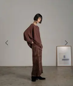 (完売カラー)シャイニーベロアタイトスカート ブラウンラメ