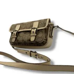 コーチ　ショルダーバッグ　キャンバス　レザー　サコッシュ