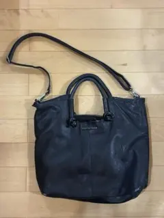 00s Y2K shoulder black leather handbag