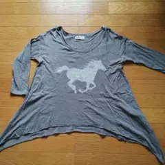 Hollister グレー 馬プリント 五分袖 Sのサムネイル