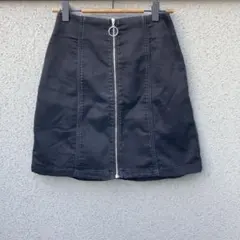 2591【GU】S♡ブラックデニム ミニスカート ストレッチ ジーユー