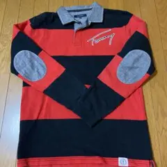 Tommy ラガーシャツ L 赤黒