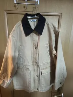 ベージュ・黒 カバーオールジャケット 8seconds