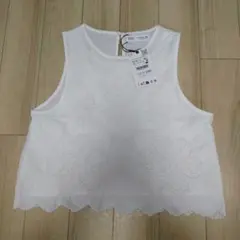 ZARA KIDSノースリーブ 　花柄刺繍 ホワイト 164cm　ザラキッズのサムネイル