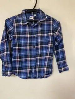 UNIQLO キッズ 長袖 チェックシャツ 130cm ネルシャツ