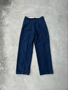 40s~50s レーヨン ギャバジン スラックス 2タック ネイビー 美品