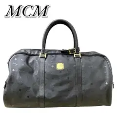 美品 MCM エムシーエム ボストンバッグ 黒 ナイロン 金金具のサムネイル