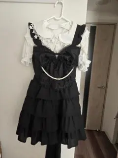 Ank Rouge リボンJSKコンビネゾン リボンフリルブラウス セット - メルカリ