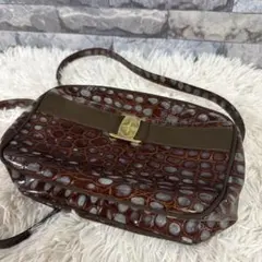 【レア】Salvatore Ferragamo クロコ ショルダーバック ヴァラ