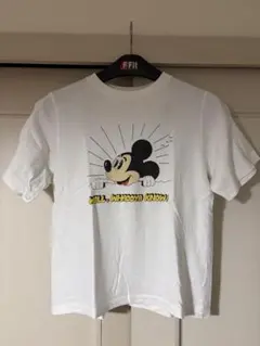 ユニクロUTミッキーマウス Tシャツ Mサイズ 白 プリント 刺繍