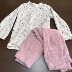 水玉模様フリースパジャマセット