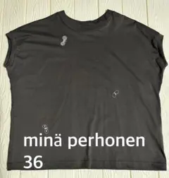 【試着のみ美品】ミナペルホネンchoucho フレンチスリーブカットソー36のサムネイル