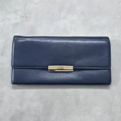 GIVENCHY ロゴプレート　フラップロングウォレット　ネイビーのサムネイル