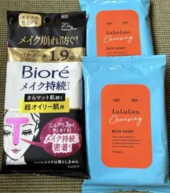 Bioré メイク持続シート & LuLuLun クレンジングシート2パックのサムネイル