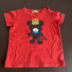 ミキハウス90 miki HOUSE 赤 クマ Tシャツ 90