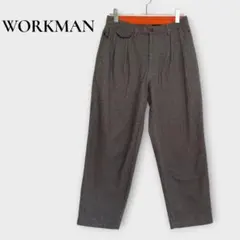 ワークマン スラックス テーパードパンツ タック ヘリンボーン M グレー