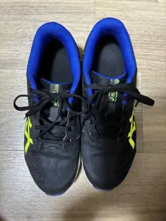 ASICS スニーカー ブラック ブルー イエロー24.5センチのサムネイル