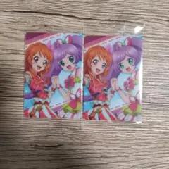 アイカツ プリパラ　ウエハース　あかり　らぁら　ビジュアルカード V 06　2枚