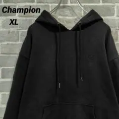 【Champion】ワンポイントロゴ スウェットパーカー ブラック US古着