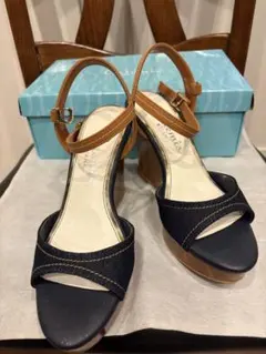 デニム ウェッジヒール サンダル