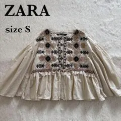 美品✨ZARA エンブロイダリー刺繍　カーディガン　ボヘミアンブラウスのサムネイル