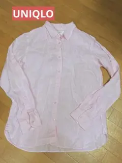 く*ま様 UNIQLO 麻100% ピンクシャツ