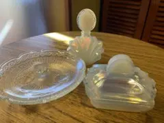 オパールセントガラス opalescent 香水瓶等3点セット