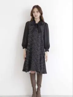 ジルバイジルスチュアート　 レイヤードツイードワンピース Sサイズ