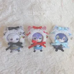 にじぱぺっと ぬい服 10cm 被り物 着ぐるみ 帽子 ねこ耳 ブルー
