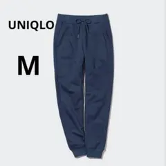 美品 ユニクロ M ブルー ヒートテック ボアスウェットパンツ ジョガーパンツ