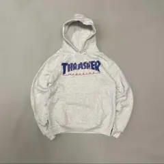 THRASHER ロゴパーカー　ミックスグレー　S スケーター　ウエストサイド