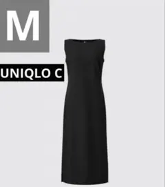 UNIQLO C ブラック クレープジャージーワンピース ノースリーブ