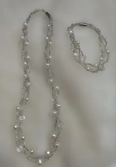 《新品・未使用》 高島屋◆淡水コンバーチブルネックレス＆ブレスレット